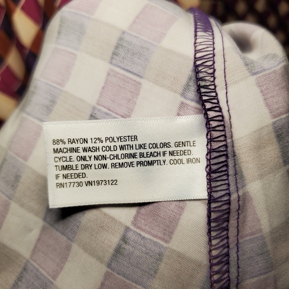 NWT Ava & Viv Brown Purple Gingham Dress Size 4X - Picture 11 of 12